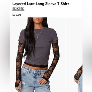 Edikted long sleeve lace tshirt